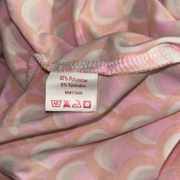 JB by Julie Brown Pink Orange Metallic Gold Geometric Print V-Neck Mini Dress  S - Picture 10 of 12